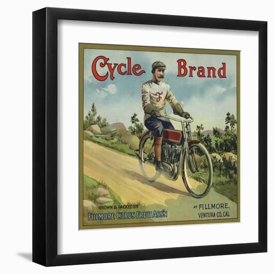 Cycle Brand - Fillmore, California - Citrus Crate Label-Lantern Press-Framed Art Print