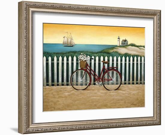 Cycle to the Beach-Lowell Herrero-Framed Art Print