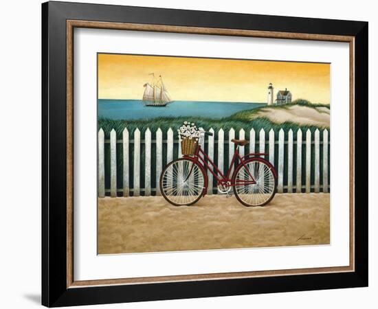 Cycle to the Beach-Lowell Herrero-Framed Art Print