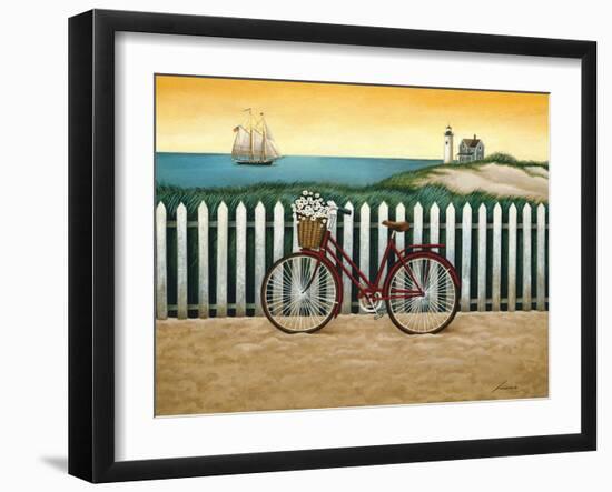 Cycle to the Beach-Lowell Herrero-Framed Art Print