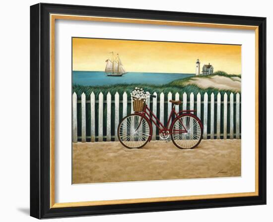 Cycle to the Beach-Lowell Herrero-Framed Art Print