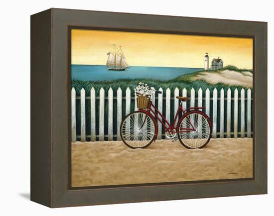 Cycle to the Beach-Lowell Herrero-Framed Stretched Canvas