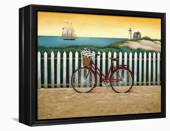 Cycle to the Beach-Lowell Herrero-Framed Stretched Canvas