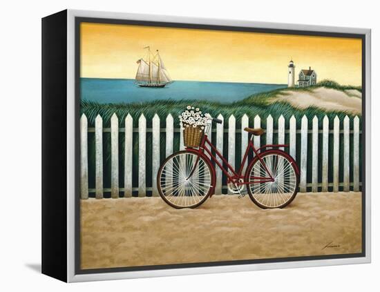 Cycle to the Beach-Lowell Herrero-Framed Stretched Canvas