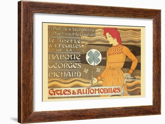 Cycles and Automobile by Marque George Richard-Alphonse Mucha-Framed Art Print