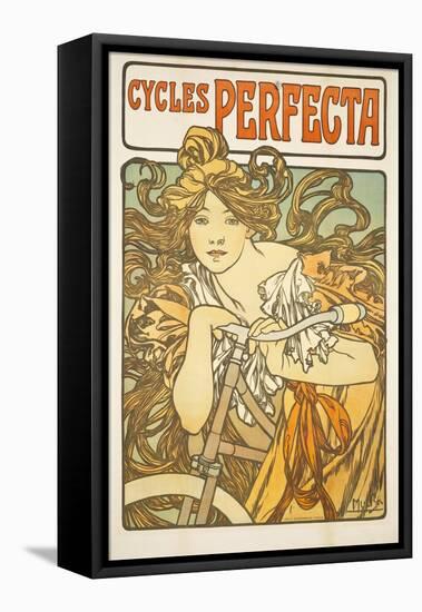 Cycles Perfecta, 1897 (Colour Litho)-Alphonse Marie Mucha-Framed Premier Image Canvas