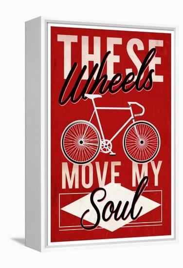 Cycling Moves My Soul - Screenprint Style-Lantern Press-Framed Stretched Canvas