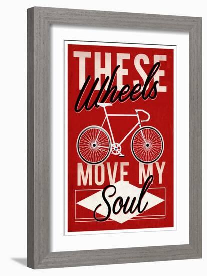 Cycling Moves My Soul - Screenprint Style-Lantern Press-Framed Art Print