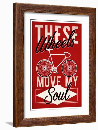 Cycling Moves My Soul - Screenprint Style-Lantern Press-Framed Art Print