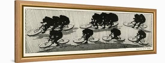 Cycling Silhouette-E. Kneiss-Framed Stretched Canvas