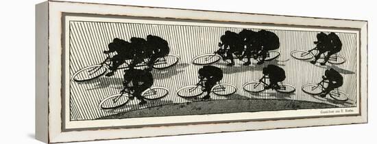 Cycling Silhouette-E. Kneiss-Framed Stretched Canvas