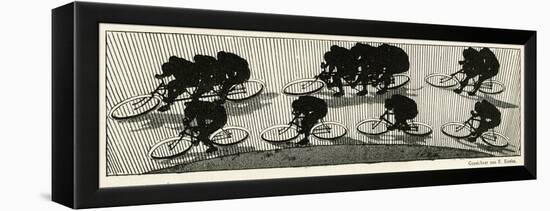 Cycling Silhouette-E. Kneiss-Framed Stretched Canvas