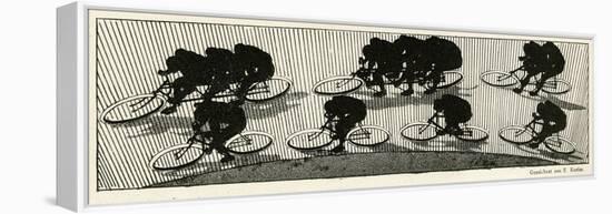 Cycling Silhouette-E. Kneiss-Framed Stretched Canvas