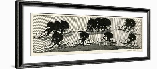 Cycling Silhouette-E. Kneiss-Framed Art Print