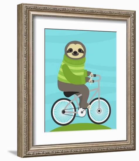 Cycling Sloth-Nancy Lee-Framed Art Print