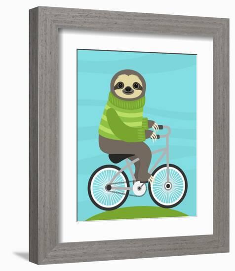 Cycling Sloth-Nancy Lee-Framed Art Print