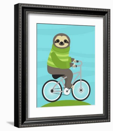 Cycling Sloth-Nancy Lee-Framed Art Print