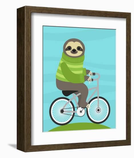 Cycling Sloth-Nancy Lee-Framed Art Print