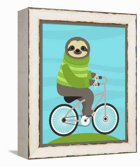 Cycling Sloth-Nancy Lee-Framed Stretched Canvas