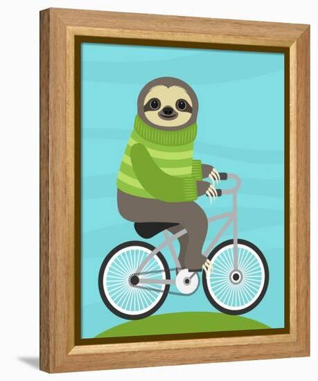 Cycling Sloth-Nancy Lee-Framed Stretched Canvas