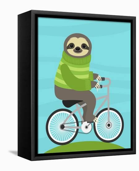 Cycling Sloth-Nancy Lee-Framed Stretched Canvas