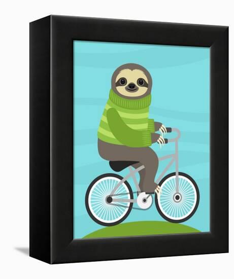 Cycling Sloth-Nancy Lee-Framed Stretched Canvas