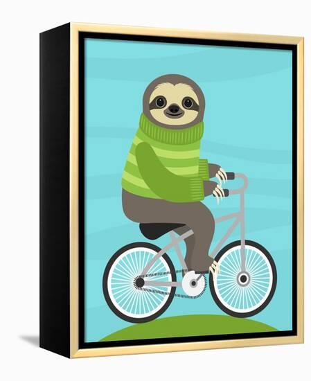 Cycling Sloth-Nancy Lee-Framed Stretched Canvas