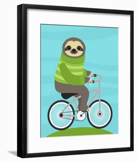 Cycling Sloth-Nancy Lee-Framed Art Print