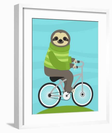 Cycling Sloth-Nancy Lee-Framed Art Print