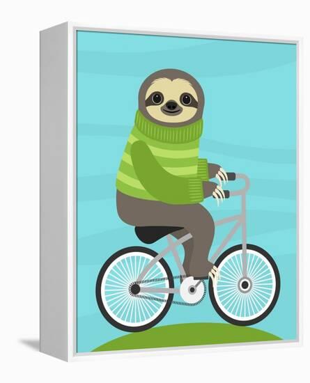 Cycling Sloth-Nancy Lee-Framed Stretched Canvas