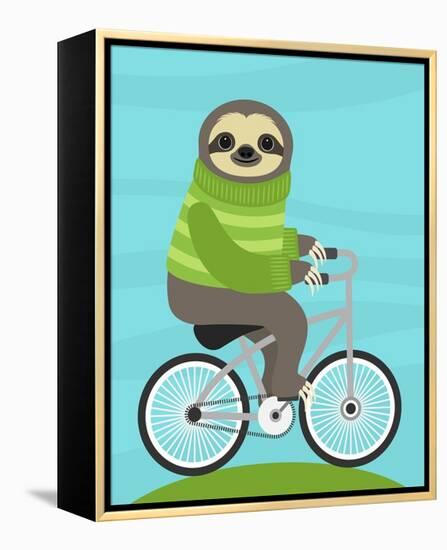 Cycling Sloth-Nancy Lee-Framed Stretched Canvas