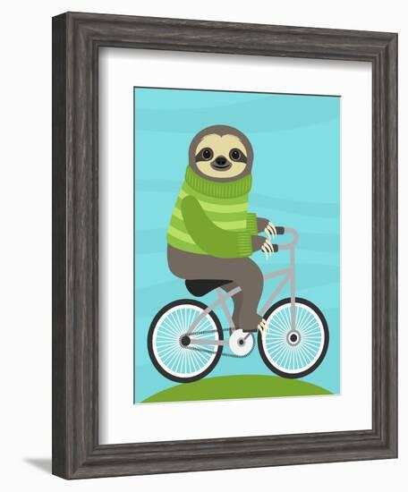 Cycling Sloth-Nancy Lee-Framed Art Print