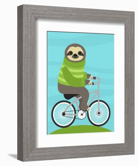 Cycling Sloth-Nancy Lee-Framed Premium Giclee Print