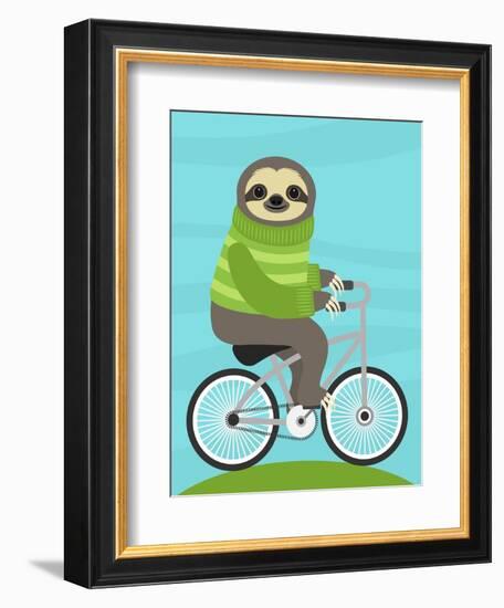 Cycling Sloth-Nancy Lee-Framed Premium Giclee Print