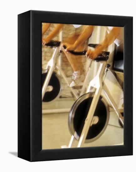 Cycling Spinning Class in Action-null-Framed Premier Image Canvas