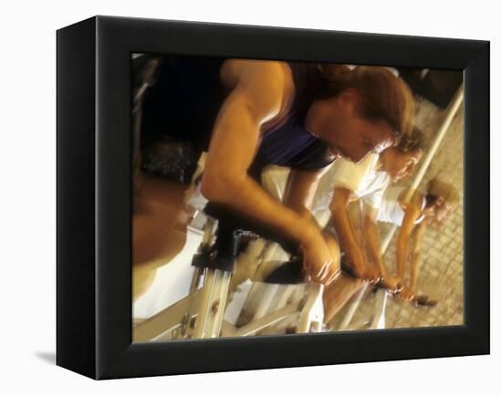 Cycling Spinning Class in Action-null-Framed Premier Image Canvas