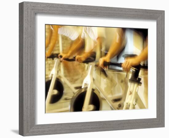 Cycling Spinning Class in Action-null-Framed Photographic Print