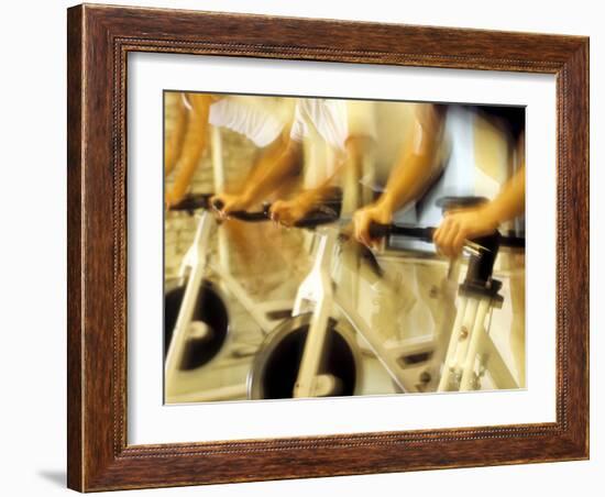 Cycling Spinning Class in Action-null-Framed Photographic Print