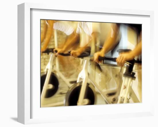 Cycling Spinning Class in Action-null-Framed Photographic Print