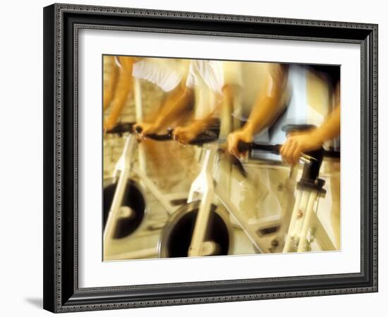 Cycling Spinning Class in Action-null-Framed Photographic Print