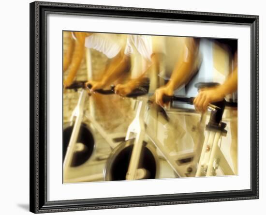 Cycling Spinning Class in Action-null-Framed Photographic Print