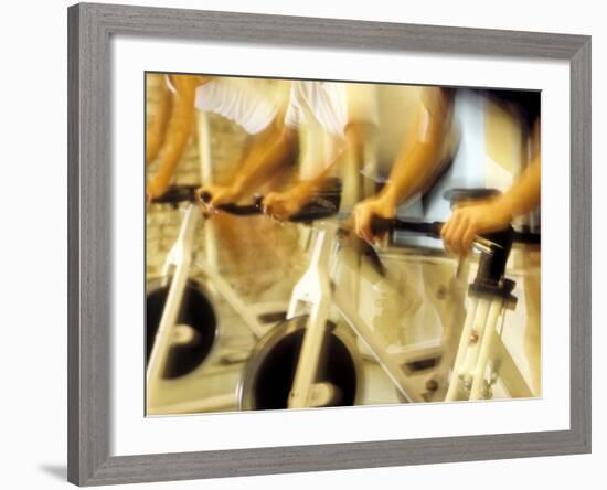 Cycling Spinning Class in Action-null-Framed Photographic Print