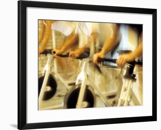 Cycling Spinning Class in Action-null-Framed Photographic Print