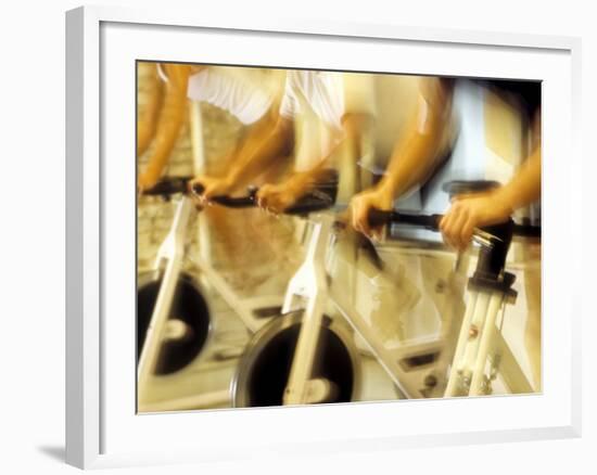 Cycling Spinning Class in Action-null-Framed Photographic Print