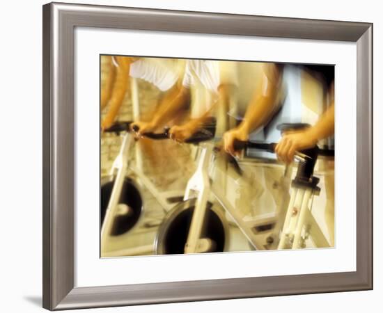 Cycling Spinning Class in Action-null-Framed Photographic Print