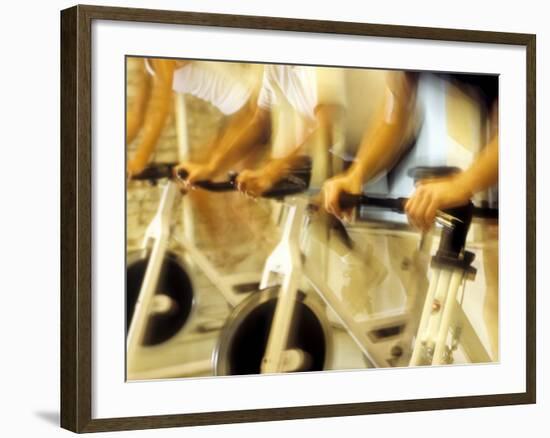 Cycling Spinning Class in Action-null-Framed Photographic Print