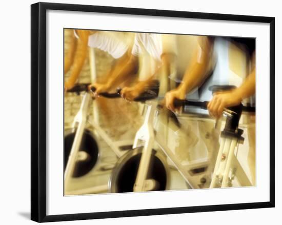 Cycling Spinning Class in Action-null-Framed Photographic Print