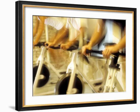 Cycling Spinning Class in Action-null-Framed Photographic Print