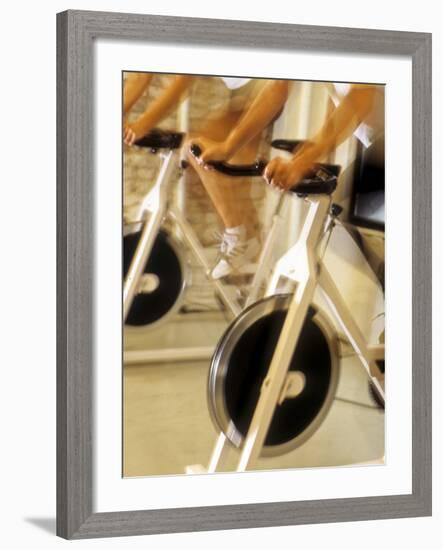 Cycling Spinning Class in Action-null-Framed Photographic Print