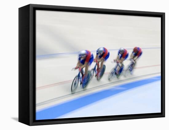 Cycling Team Competing on the Velodrome-Chris Trotman-Framed Premier Image Canvas